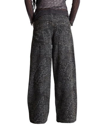 Jaded London Leopard Fade Colossus Jeans Charcoal