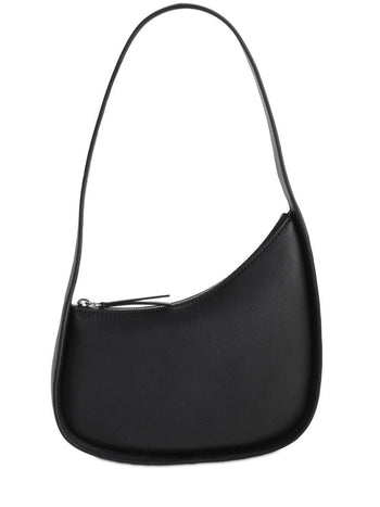The Row Half Moon Leather Shoulder Bag Black