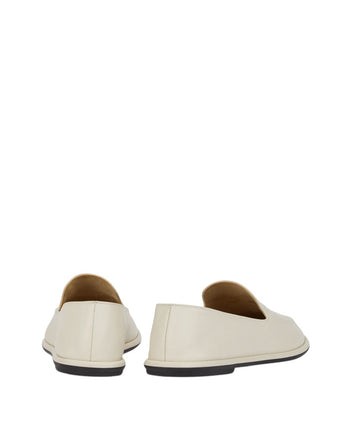 The Row Canal Loafer in Leather Milk