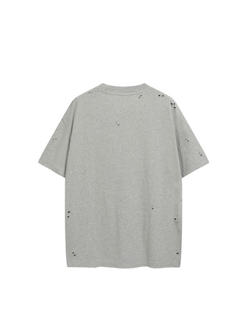 Acne Studios Distressed Logo Print T-Shirt Light Grey
