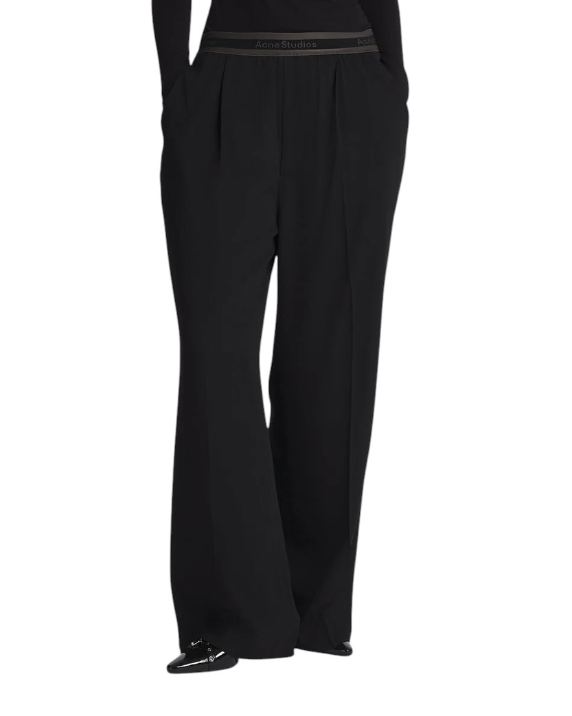 Acne Studios Logo Tape Trousers Black