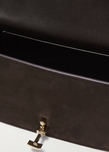 The Row Sofia Mini Nubuck Bag in Dark Brown