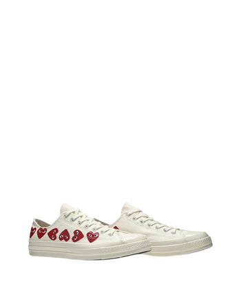 Converse x Comme Des Garcons Play Red Multi Hearts Low Top White