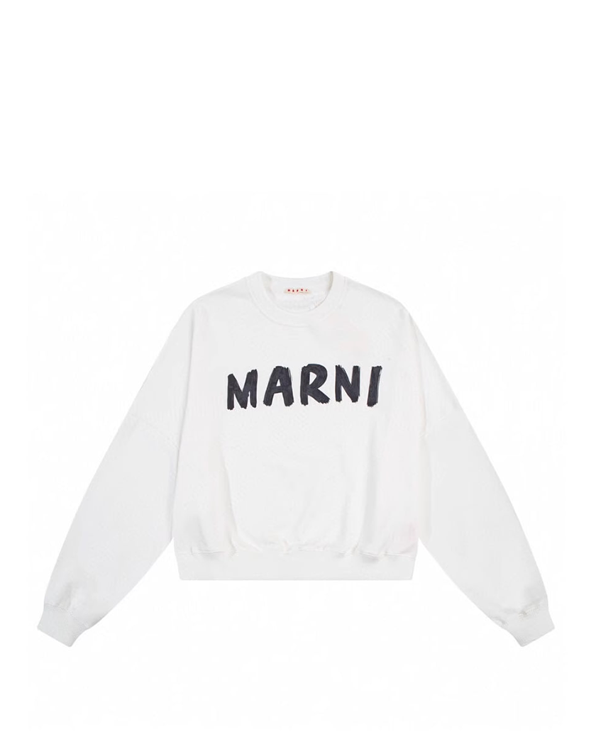 Marni Logo-Print Sweatshirt White