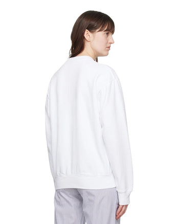 Sporty & Rich Varsity Crest Crewneck White/Navy