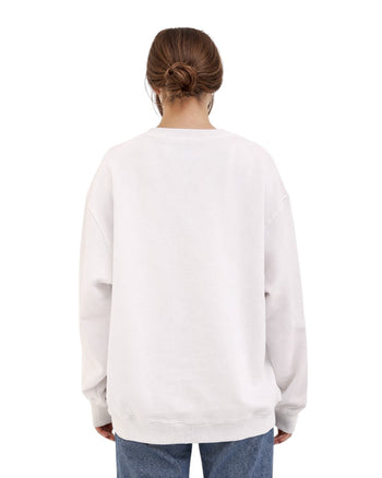 Acne Studios Metallic Face Oversized Cotton Sweater White