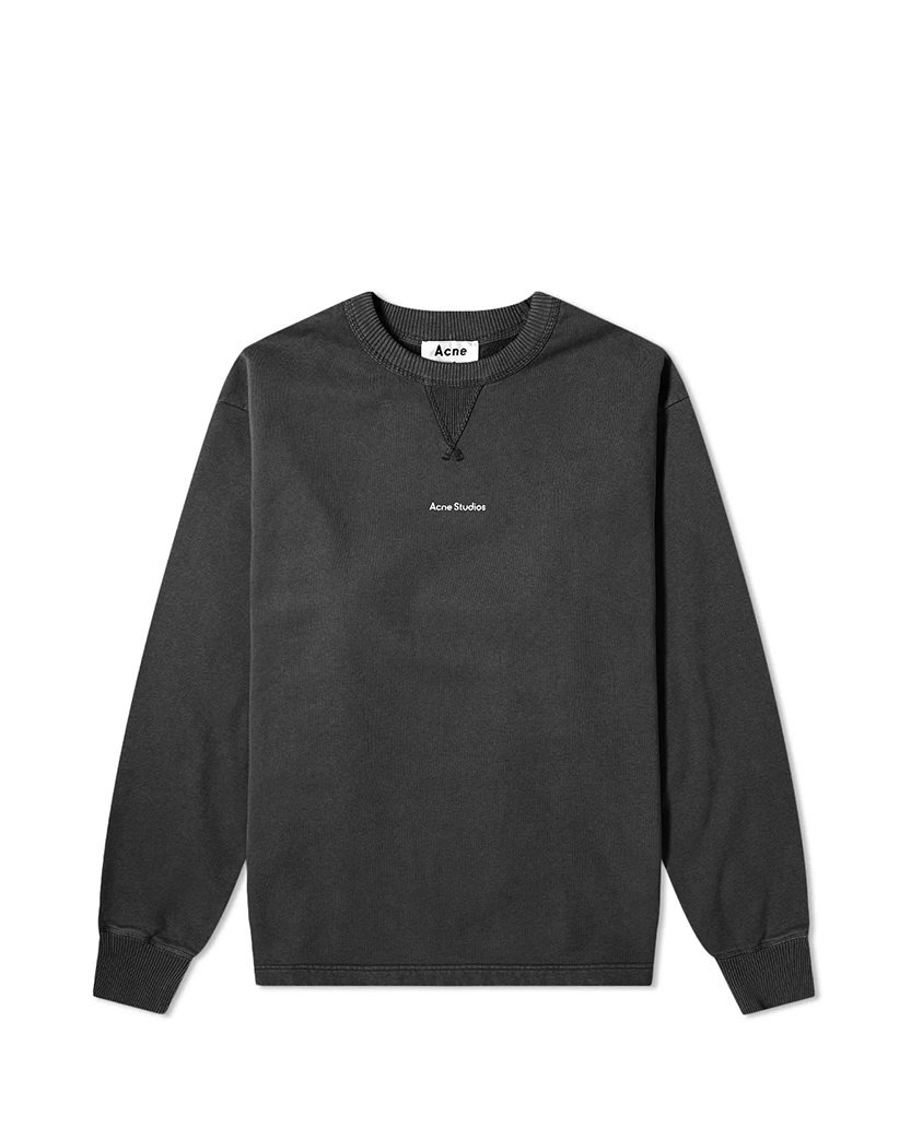 Acne Studios Reverse Fin Stamp Logo Sweatshirt Black