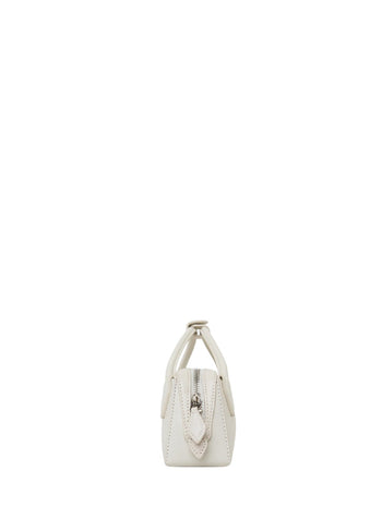 ALAIA Le Teckel Clutch In Shiny Goatskin White