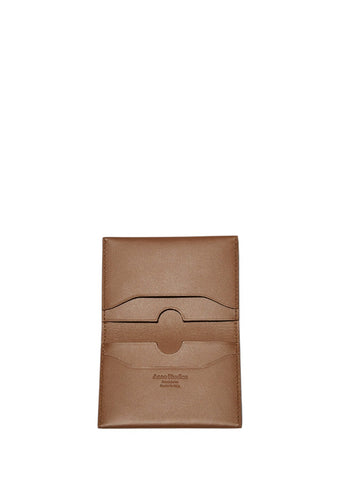 Acne Studios Folded Leather Card Holder Camel Brown