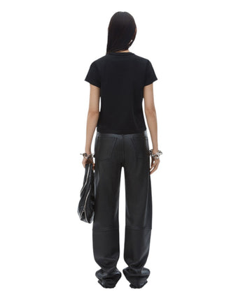 Alexander Wang Distressed Logo Shrunken Tee Black