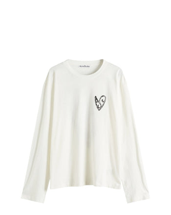 Acne Studios Heart Printed Long Sleeve White