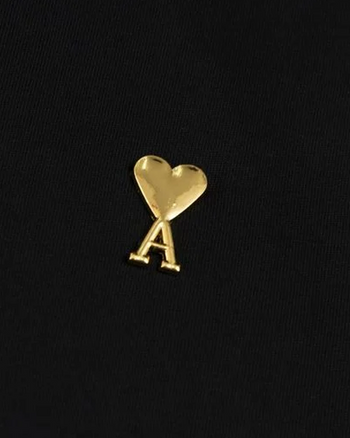 AMI Paris Ami De Coeur Gold Small Heart T-Shirt Black