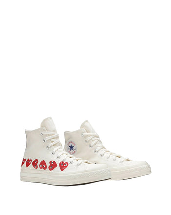 Converse x Comme Des Garcons Play Red Multi Hearts High Top White