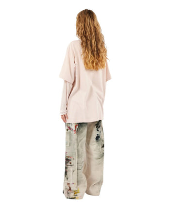 Acne Studios Layered Bear Print T-Shirt Violet Pink