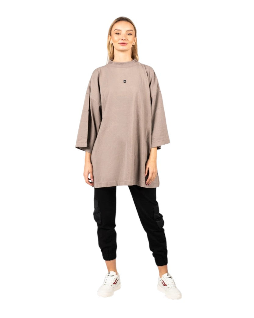 Yeezy Gap Engineered By Balenciaga Logo 3/4 Sleeve Tee Beige