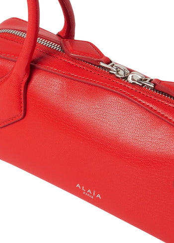 ALAIA Le Teckel Shoulder Bag In Shiny Goatskin Red