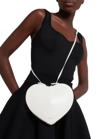 Alaia Le Coeur Bag in Calfskin Optical White