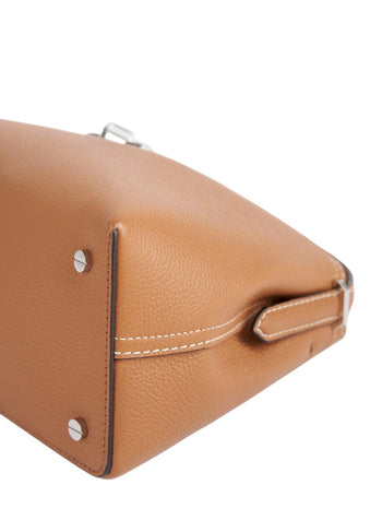 Toteme T-Lock Top Handle Grain Leather Tan