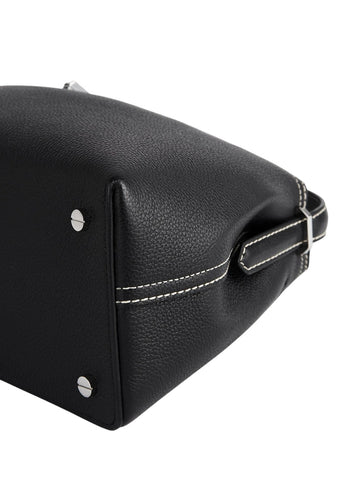 Toteme T-Lock Top Handle Grain Leather Black
