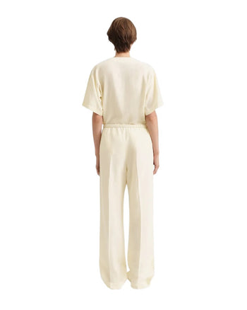 Toteme Press Creased Drawstring Trousers Vanilla