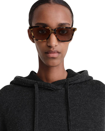 Toteme Signature Hooded Knit Charcoal Melange