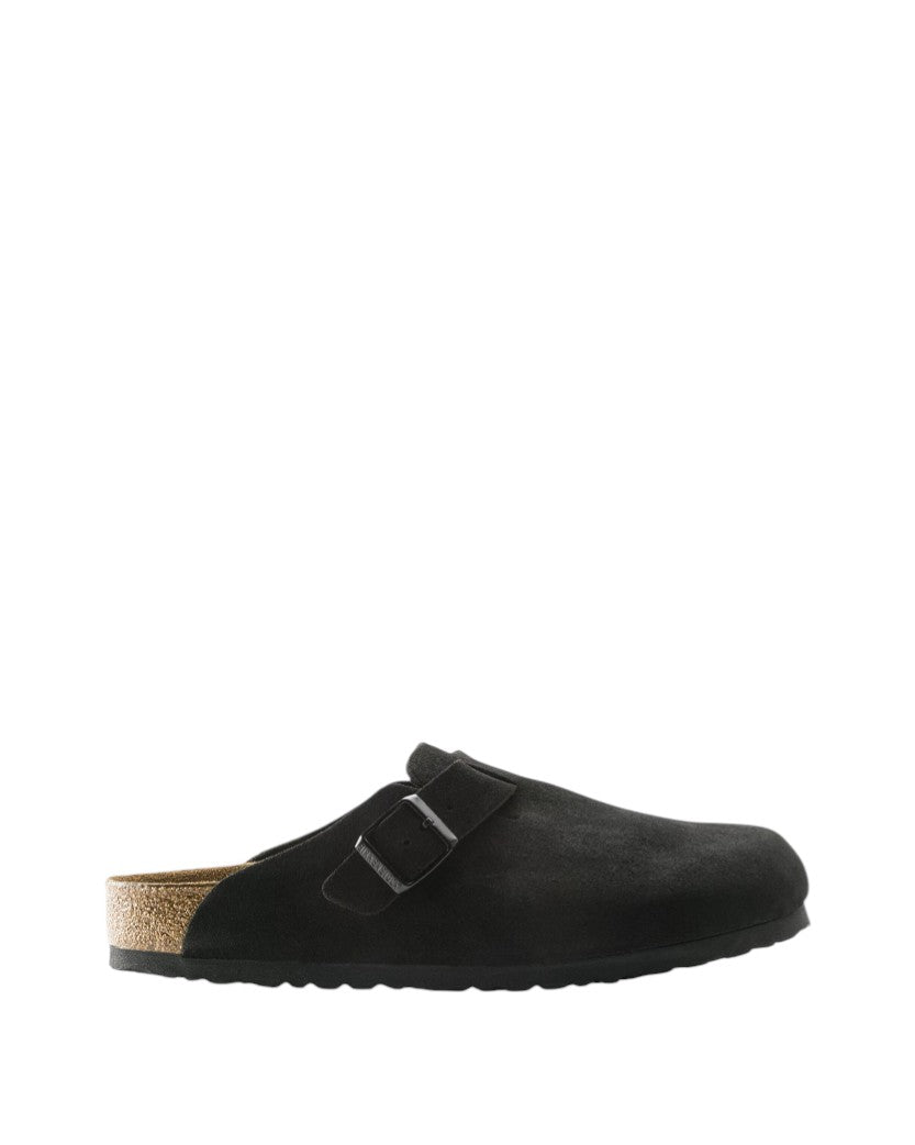 Birkenstock Boston Soft Footbed Suede Leather Black
