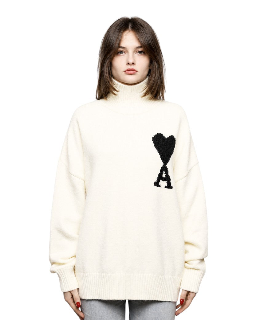 AMI Paris Ami de Coeur jumper White Black Heart