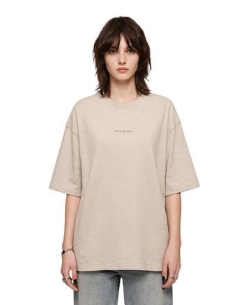 Acne Studios Logo cotton jersey T-shirt Oyster Grey