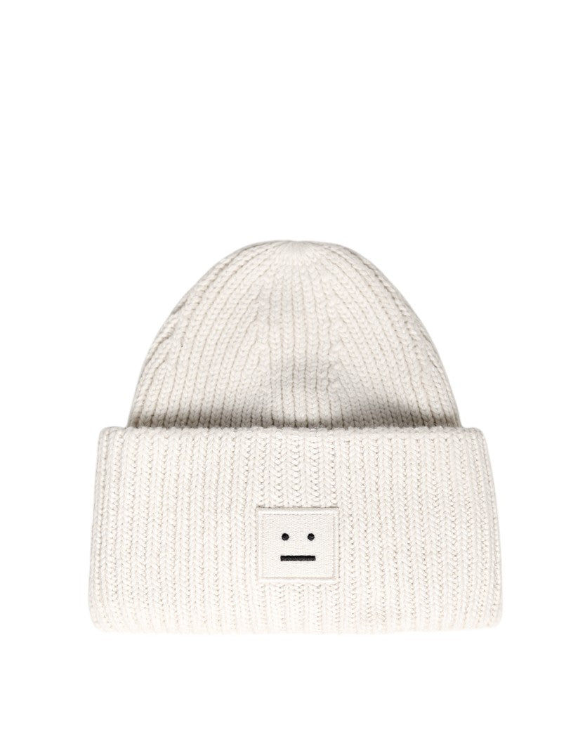 Acne Studios Rib knit beanie hat beige/black