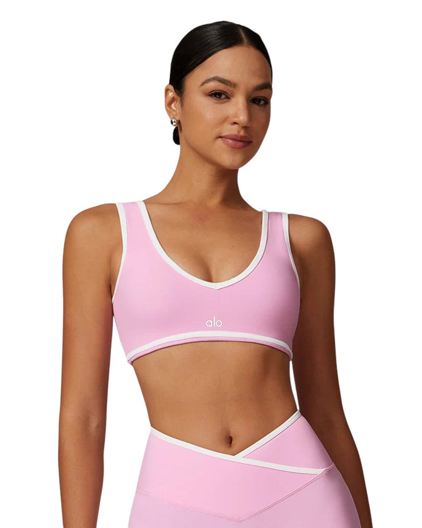 Alo Yoga Contrast Line Bra Pink 88432-PK
