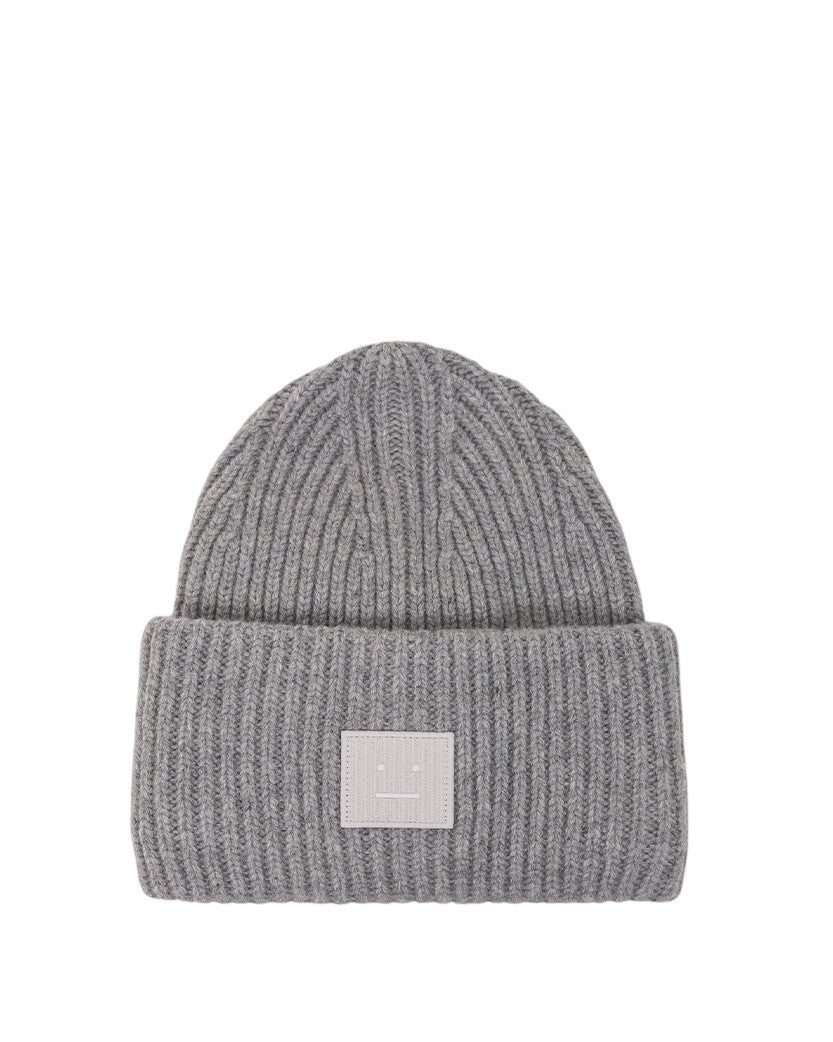 Acne Studios Rib knit beanie hat dark grey