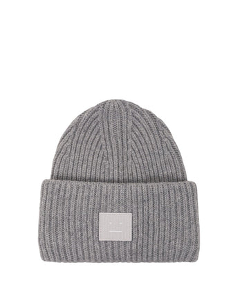 Acne Studios Rib knit beanie hat dark grey