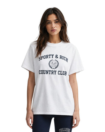 Sporty & Rich Varsity Crest T-Shirt White