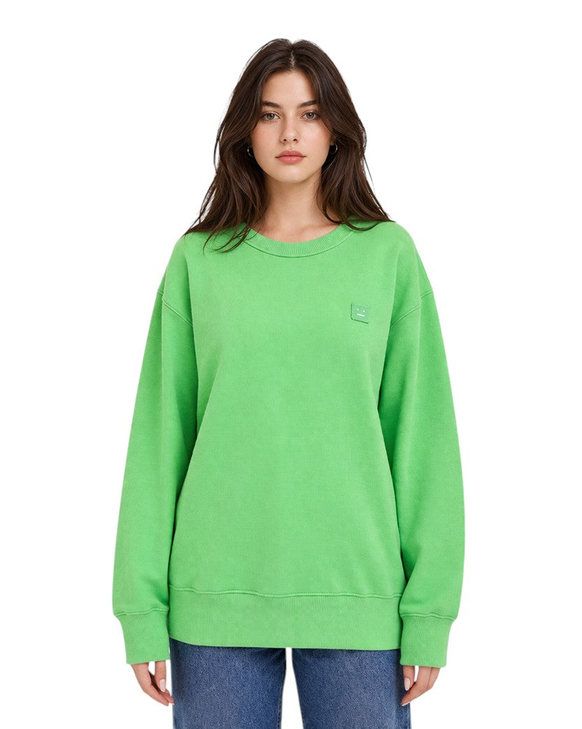 Acne Studios Face Patch Crewneck Sweatshirt Green