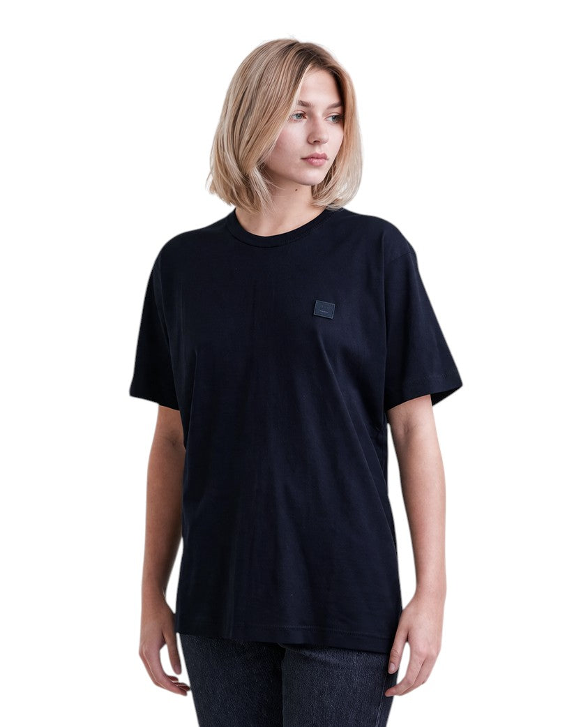 Acne Studios T-Shirt With Ellison Face Patch Navy