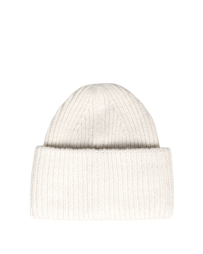 Acne Studios Rib knit beanie hat beige/black