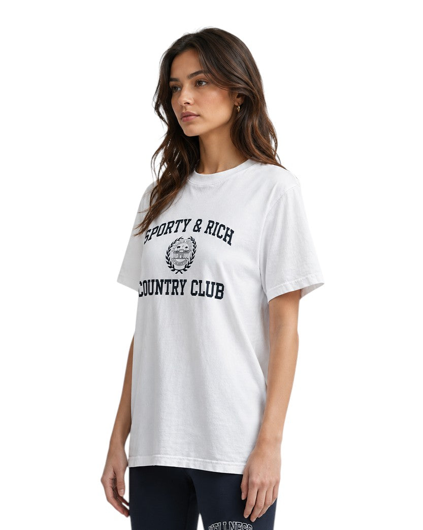 Sporty & Rich Varsity Crest T-Shirt White