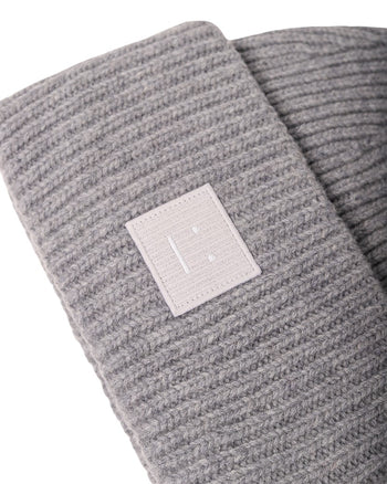Acne Studios Rib knit beanie hat dark grey
