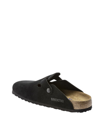 Birkenstock Boston Soft Footbed Suede Leather Black