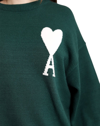 AMI Paris Ami De Coeur Oversize Sweater Green