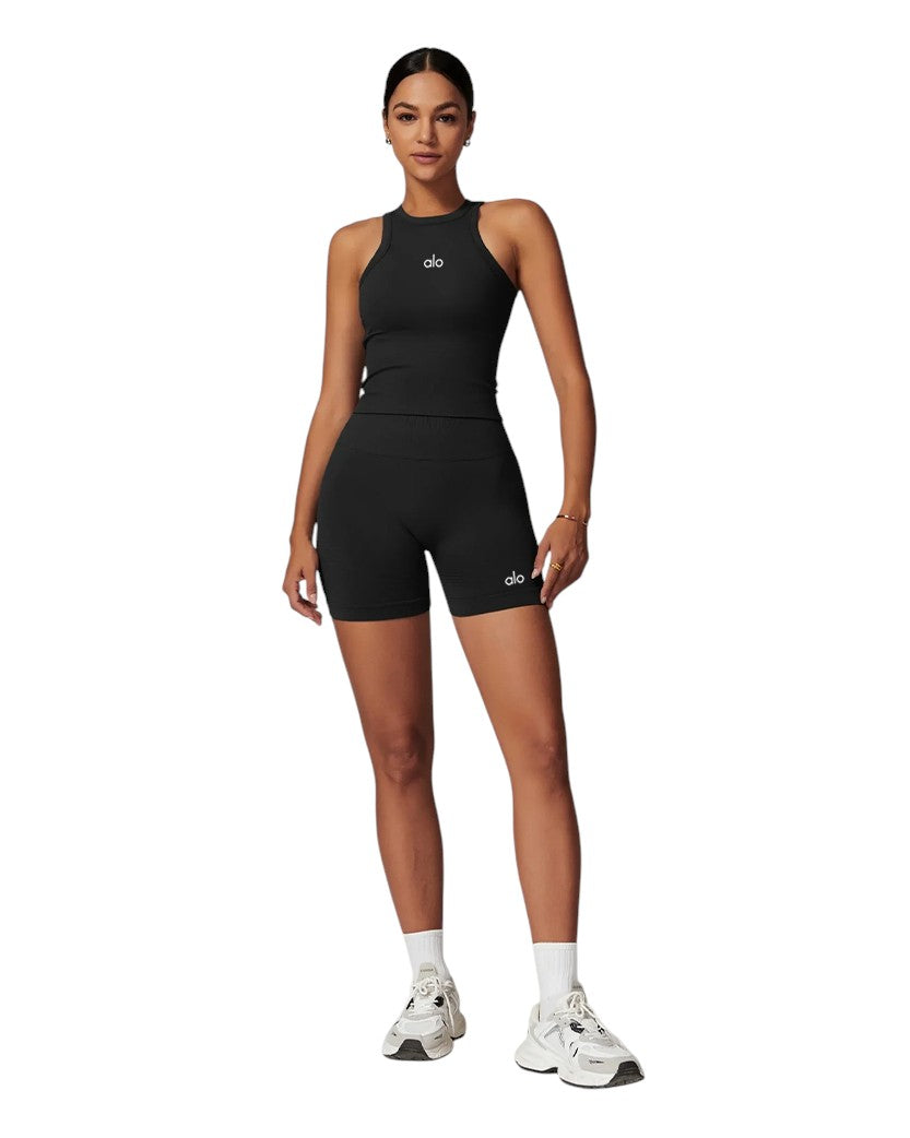 Топ Alo Yoga Tight Fit Tank Black 77255-BK | SSTORIES