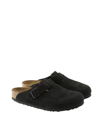 Birkenstock Boston Soft Footbed Suede Leather Black