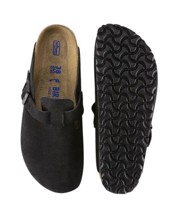 Birkenstock Boston Soft Footbed Suede Leather Black