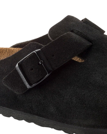 Birkenstock Boston Soft Footbed Suede Leather Black