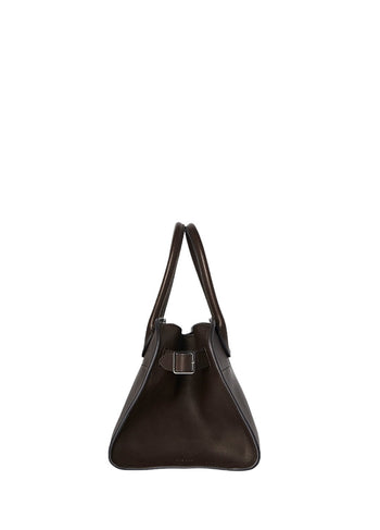 The Row Soft Margaux 10 Bag in Leather Dark Mocha
