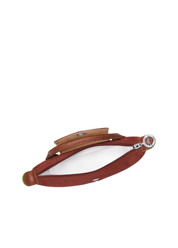 Longchamp Le Pliage Green Pouch With Handle Chestnut