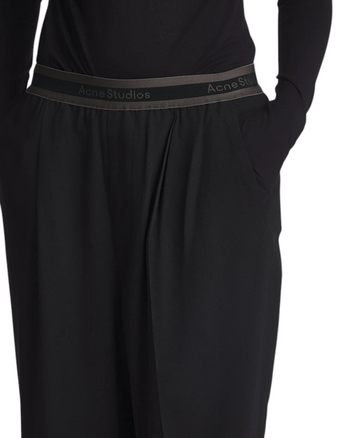 Acne Studios Logo Tape Trousers Black
