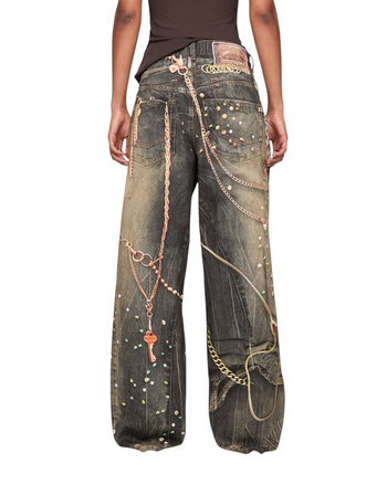 Acne Studios Trompe-L'Oeil Loose FIt Jeans Black/Multi