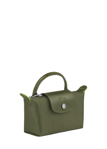 Longchamp Le Pliage Green Pouch With Handle Forest