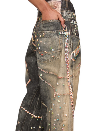 Acne Studios Trompe-L'Oeil Loose FIt Jeans Black/Multi